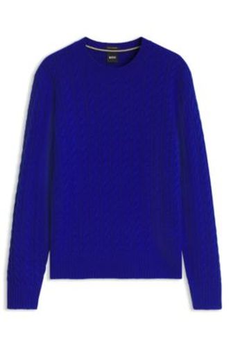 Pull en maille torsadée en laine vierge et cachemire - Boss - Modalova