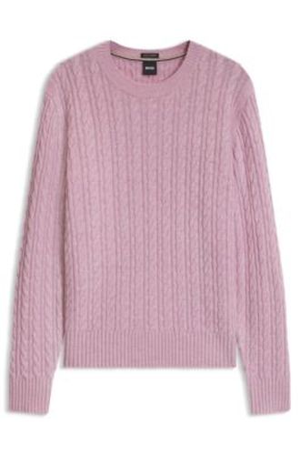 Pull en maille torsadée en laine vierge et cachemire - Boss - Modalova