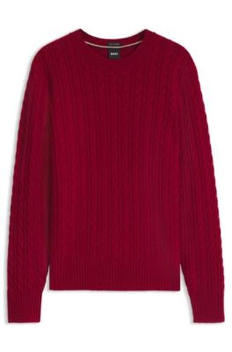 Pull en maille torsadée en laine vierge et cachemire - Boss - Modalova