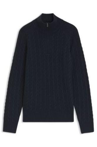 Pull à encolure zippée avec motif torsadé partout - Boss - Modalova