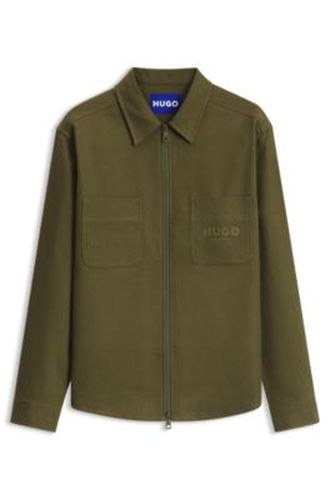 Surchemise Oversize en twill de coton brossé - HUGO - Modalova