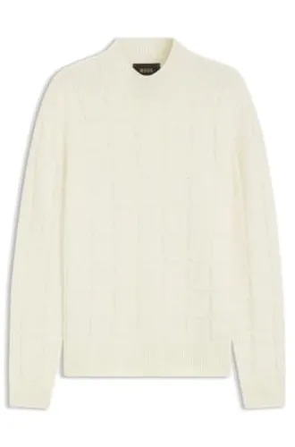Pull à col montant en laine vierge et cachemire - Boss - Modalova