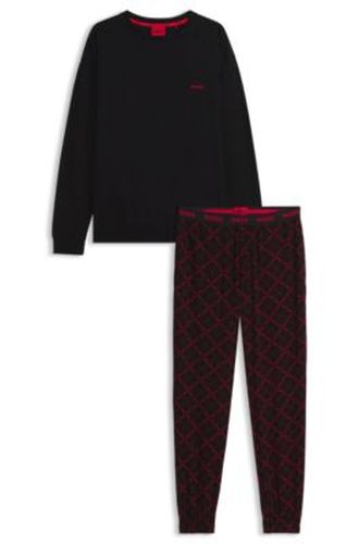 Ensemble pyjama en coton stretch avec détails logotés - HUGO - Modalova