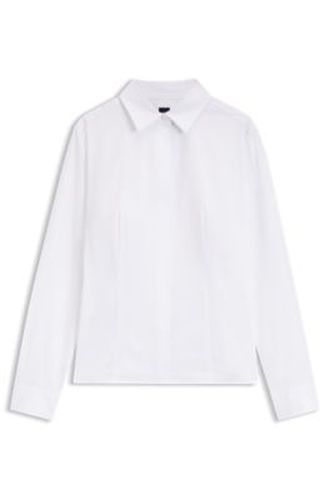 Blouse Slim en coton mélangé avec fermeture zippée sur le côté - Boss - Modalova
