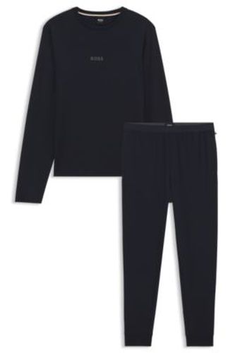 Ensemble pyjama en coton avec détail de taille logotée - Boss - Modalova