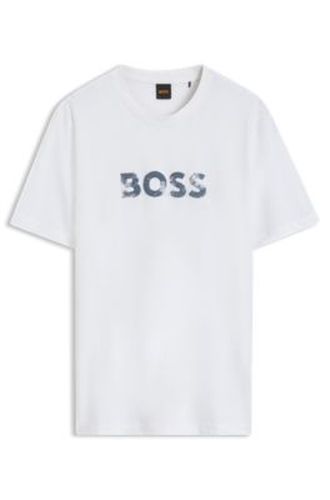T-shirt en jersey de coton à logo artistique - Boss - Modalova