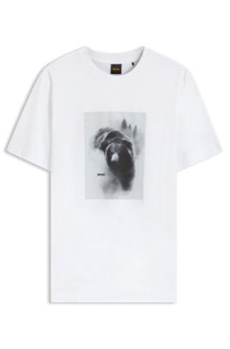 T-shirt en jersey de coton à motif graphique - Boss - Modalova