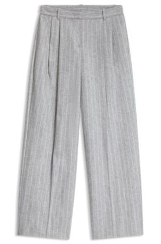 Pantalon large en flanelle à rayures tennis - Boss - Modalova