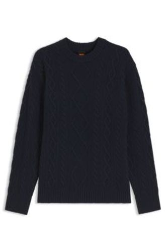 Pull à maille torsadée en laine vierge - Boss - Modalova