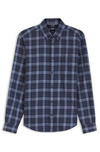Chemise décontractée Regular en flanelle de coton à carreaux - Boss - Modalova