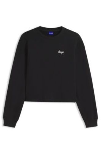 Sweat Relaxed en coton avec logo manuscrit - HUGO - Modalova