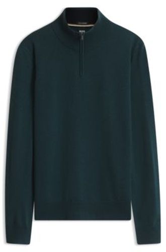 Pull en laine vierge et cachemire à encolure zippée - Boss - Modalova