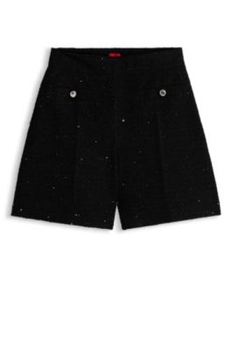 Short en maille bouclette rehaussé de détails en sequins scintillants - HUGO - Modalova