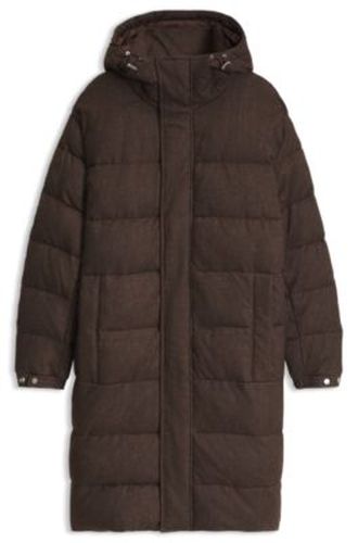 Veste longue matelassée en tissu brossé - Boss - Modalova