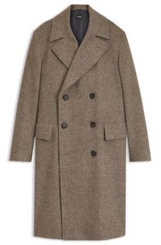 Manteau Regular en laine vierge mélangée à carreaux - Boss - Modalova