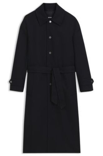 Manteau Relaxed Fit en laine vierge à chevrons - Boss - Modalova