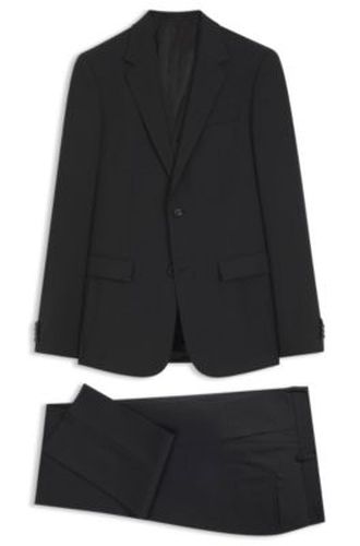 Costume Slim trois pièces en laine stretch à motif - Boss - Modalova