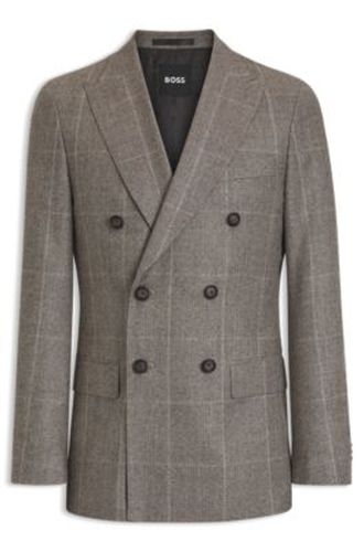 Blazer Slim en laine vierge à carreaux - Boss - Modalova
