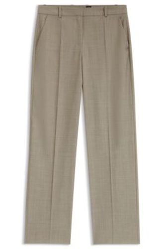 Pantalon Relaxed en laine vierge chinée avec stretch - Boss - Modalova