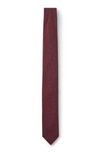 Cravate en soie mélangée tissée en jacquard à motif à pois - HUGO - Modalova
