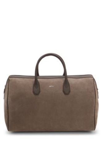 Sac de voyage en cuir suédé recyclé avec lettrage métallique du logo - Boss - Modalova
