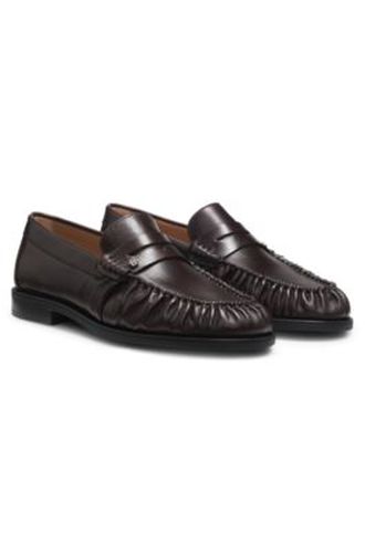 Mocassins en cuir à monogramme Double B - Boss - Modalova