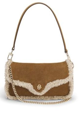 Sac d'épaule avec finitions en fourrure synthétique - Boss - Modalova