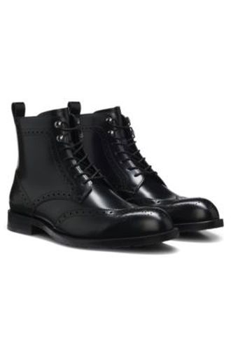 Bottines habillées à lacets en cuir brossé - Boss - Modalova
