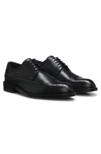 Chaussures derby en cuir à surpiqûres richelieu - Boss - Modalova
