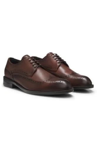 Chaussures derby en cuir à surpiqûres richelieu - Boss - Modalova