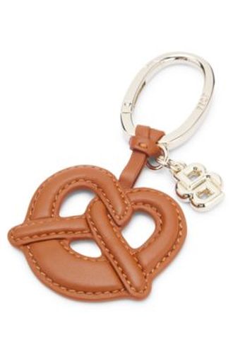 Porte-clés en cuir en forme de bretzel avec monogramme Double B - Boss - Modalova