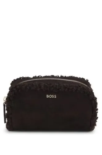 Petite pochette en suédine à logo doré - Boss - Modalova
