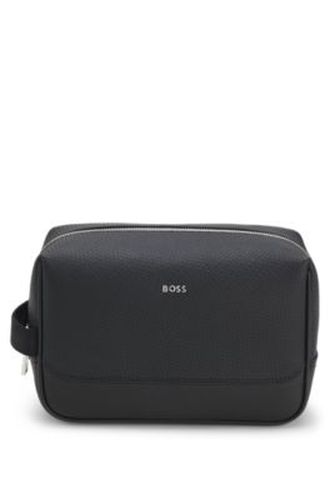 Trousse de toilette en tissu lisse aspect cuir nappa - Boss - Modalova
