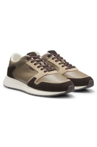 Baskets en cuir avec détails en cuir suédé - Boss - Modalova