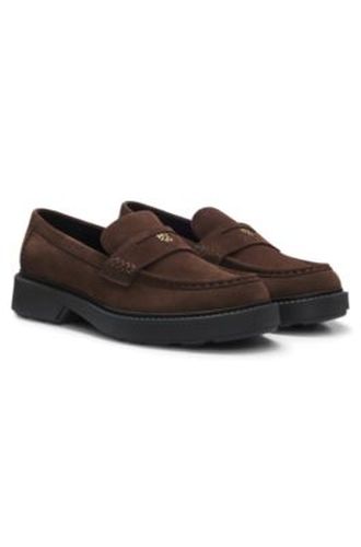 Mocassins Penny en cuir suédé à semelle en gomme large - HUGO - Modalova