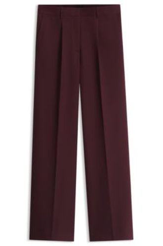 Pantalon Wide en crêpe stretch avec pli sur le devant - Boss - Modalova