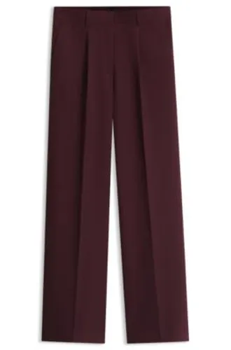 Pantalon Wide en crêpe stretch avec pli sur le devant - Boss - Modalova