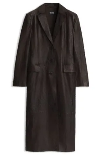 Manteau en cuir texturé - Boss - Modalova