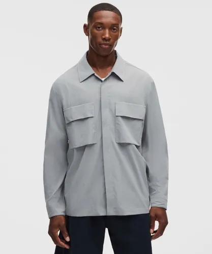 “ Unshaken Long-Sleeve Collared Shirts â€“ Gris â€“ Taille M - lululemon - Modalova