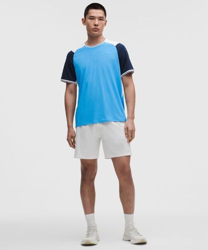 “ Haut de tennis en maille texturÃ©e avec protection UVs â€“ Blanc/Blue â€“ Taille L - lululemon - Modalova