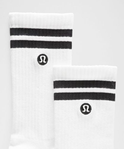 “ Chaussettes unisexes Daily Essential Lot de 3 Rayures â€“ Blanc/Noir â€“ Taille S - lululemon - Modalova