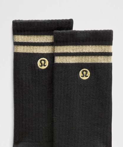 “ Chaussettes Daily Essential unisexes Rayures mÃ©tallisÃ©es â€“ Noir//Ã‰ â€“ Taille XL - lululemon - Modalova