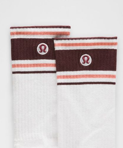 “ Chaussettes Daily Essential unisexes Rayures rÃ©tro â€“ Blanc/Rose â€“ Taille XL - lululemon - Modalova