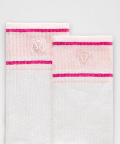 “ Chaussettes Daily Essential unisexes Rayures rÃ©tro â€“ Blanc/Rose â€“ Taille XL - lululemon - Modalova