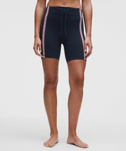 “ Short Groove taille haute Bandes rayÃ©ess â€“ 15 cm â€“ Burgundy/Bleu â€“ Taille 0 - lululemon - Modalova