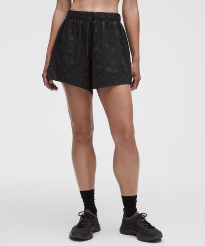 “ Short de survÃªtement taille haute en satin monogrammÃ©s â€“ 10 cm â€“ Noir â€“ Taille S - lululemon - Modalova