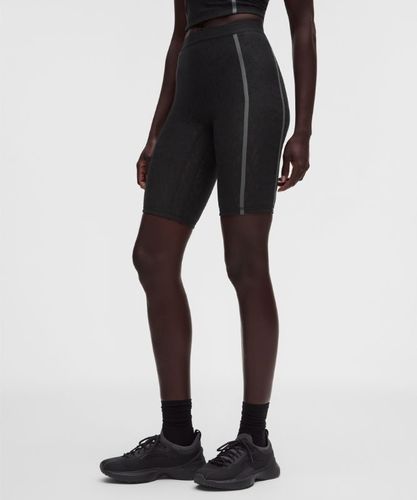“ Short taille haute avec empiÃ¨cements en dentelles â€“ 25 cm â€“ Noir/Gris â€“ Taille 10 - lululemon - Modalova