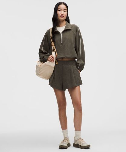 “ Haut demi-zippÃ© Ã  col montant en Seersuckers â€“ Brun/Vert â€“ Taille M - lululemon - Modalova