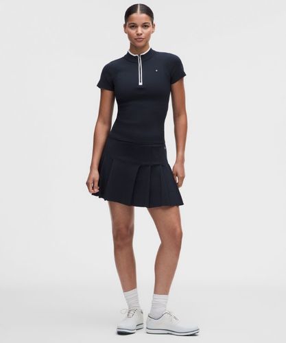 “ Haut de golf en maille Ã  col montant et manches courtess â€“ Blanc/Bleu â€“ Taille 3XS - lululemon - Modalova