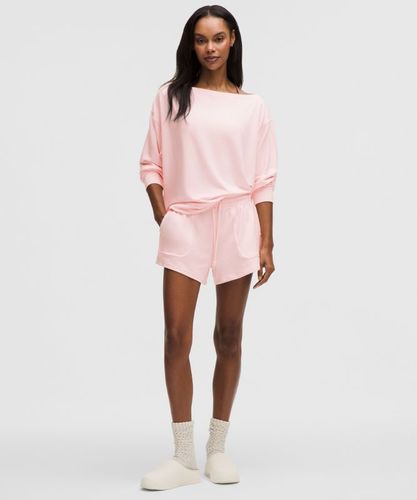“ Haut BeCalm oversize Ã  manches longues et col bateaus â€“ Rose â€“ Taille M - lululemon - Modalova